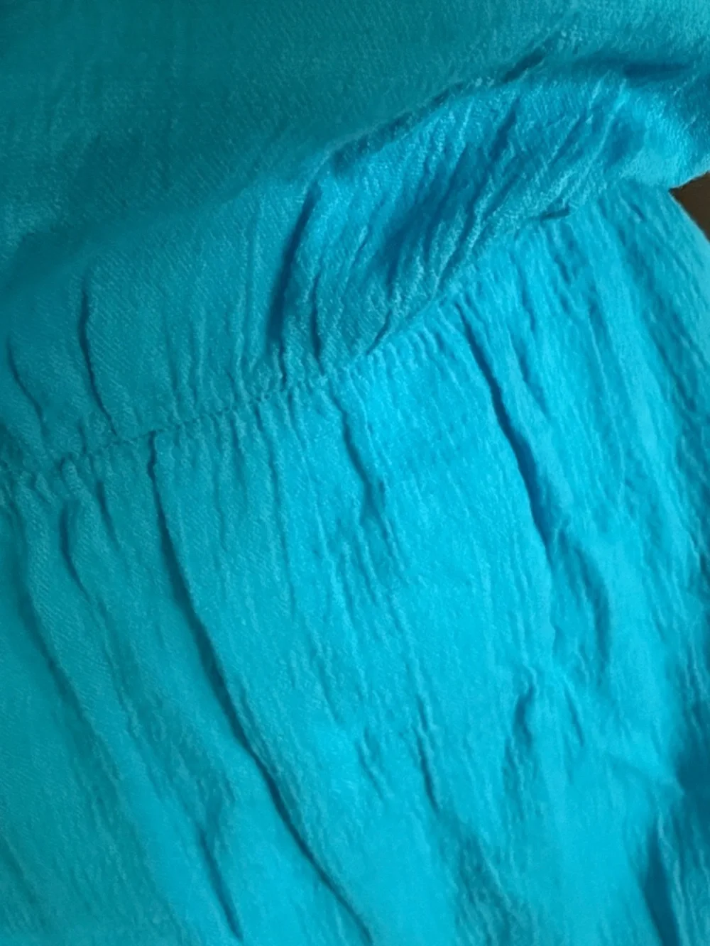 VICTORIA'S SECRET Swim Cover-Up Dress Cotton Off-Shoulder Turquoise Blue Size M